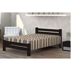Cama Queen Size Piazza de Madeira Maciça Angelim Pedra/Tauari