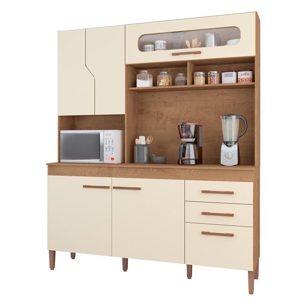 Cozinha Compacta 160cm com 6 Portas e 2 Gavetas Multimóveis CR20111