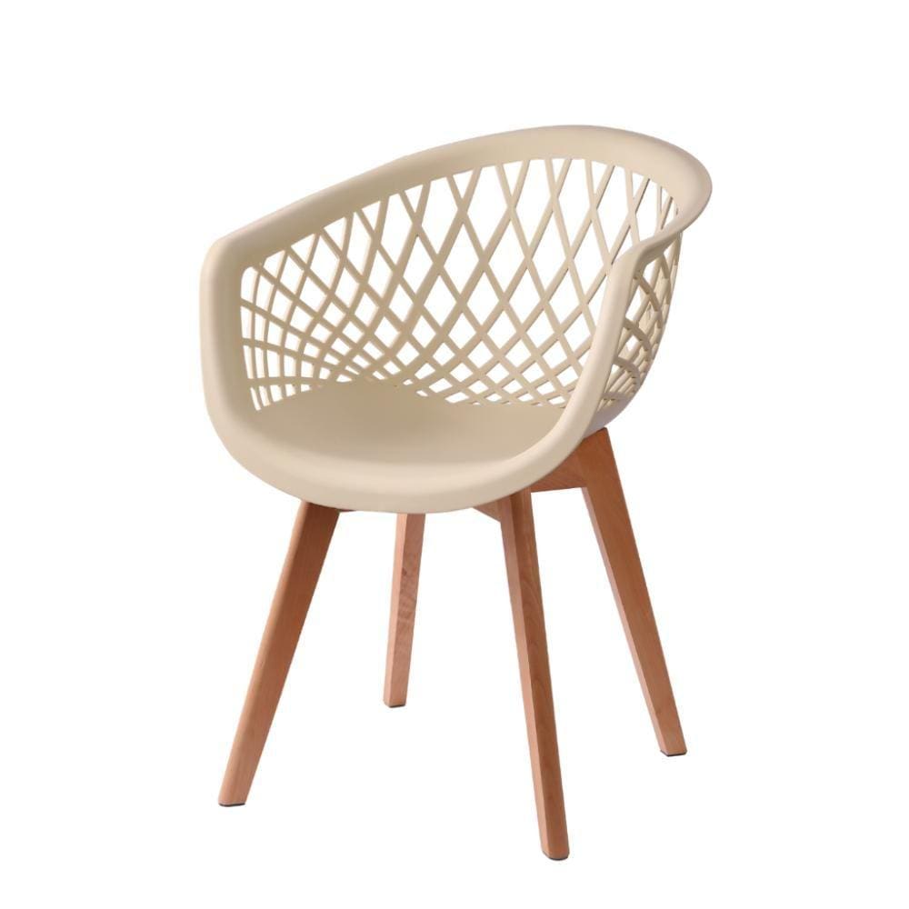 Cadeira Web Wood Creme