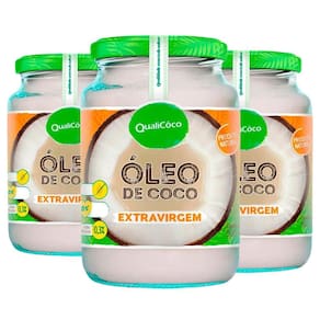 Oleo De Coco Coconut Qualicoco Extra Virgem 500Ml  3 Vidros