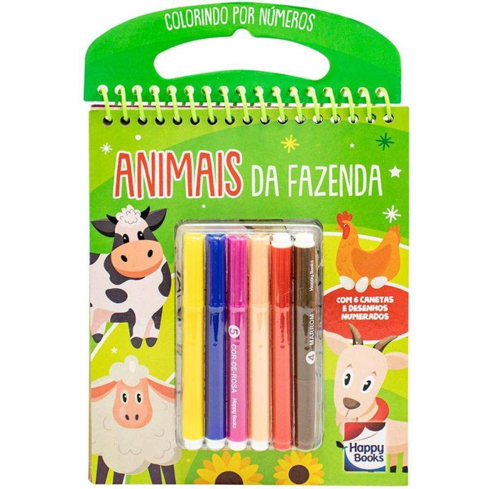 Colorindo por Números: Animais da Fazenda