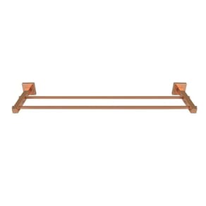 Porta Toalha de Banho Duplo 51cm Inox Square Ducon Metais Rosé Gold