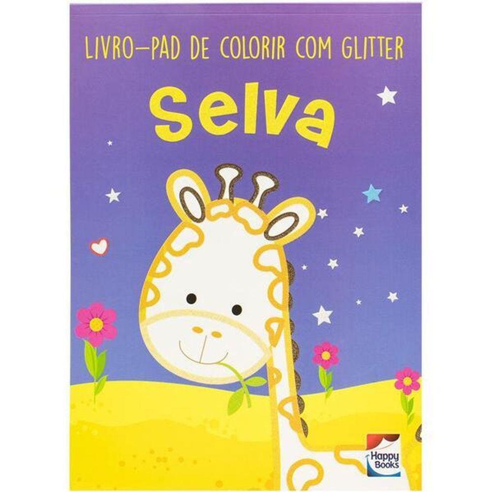 Livro-Pad de Colorir com Glitter: Selva