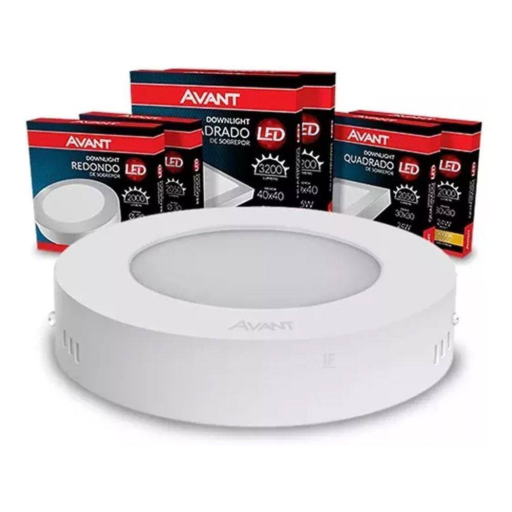 Luminaria avant painel redondo led 12w sobrepor Casas Bahia