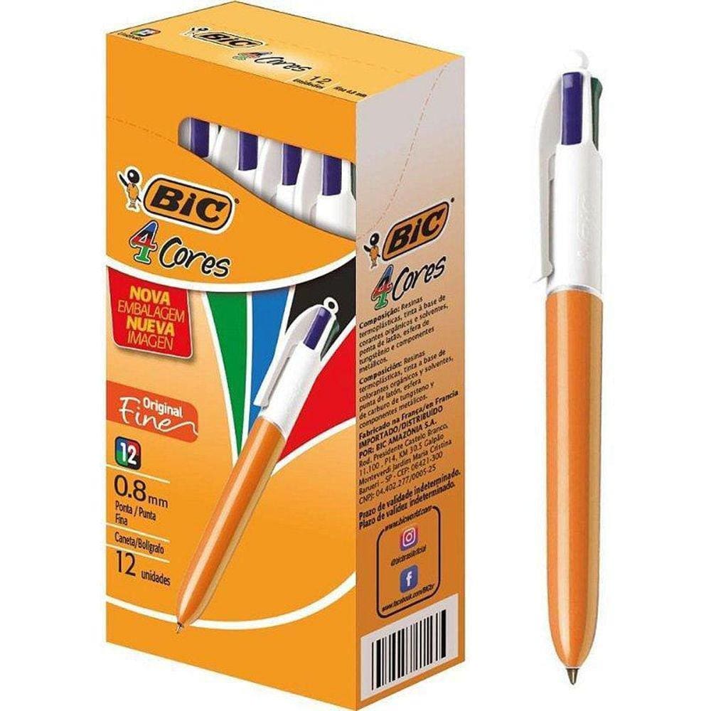 Caneta Esferografica Bic 4 Cores Fine