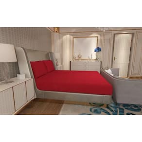 Jogo de Lençol Zono Enxovais Cama King 3 Peças Malha 100% Algodão Tomate