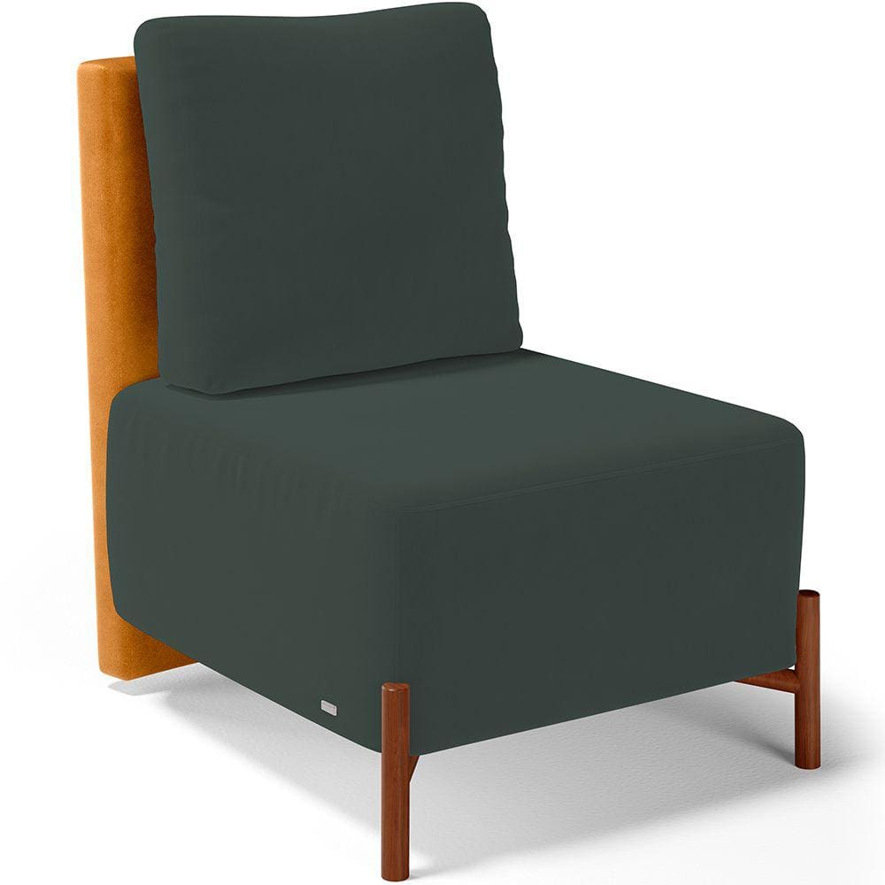 Poltrona Decorativa Sala de Estar Living Hungria L02 Couríssimo Whisky Suede Verde Musgo - Lyam