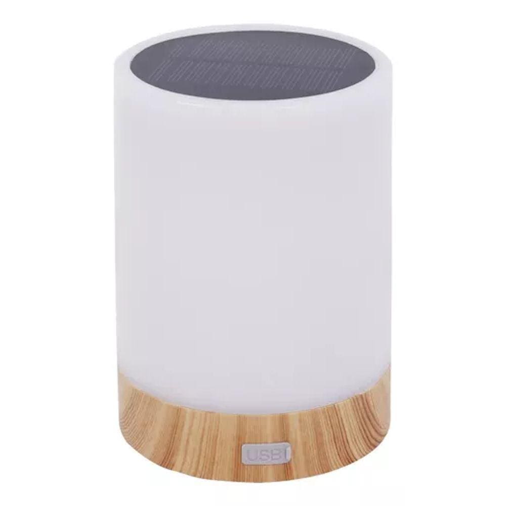 Luminária De Mesa Led Solar E Usb Até 5 Horas 13x10cm