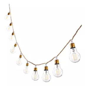 Cordão De Iluminação 10 Lampadas Led 5 Metros - Luz Amarela