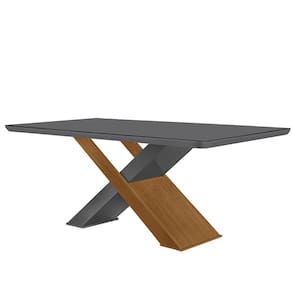 Mesa Sala de Jantar Carol 180cm Em MDF e Vidro Com Canto Copo