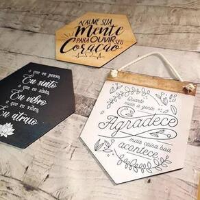 Kit Com 3 Placas Em Mdf - Frases Motivacionais