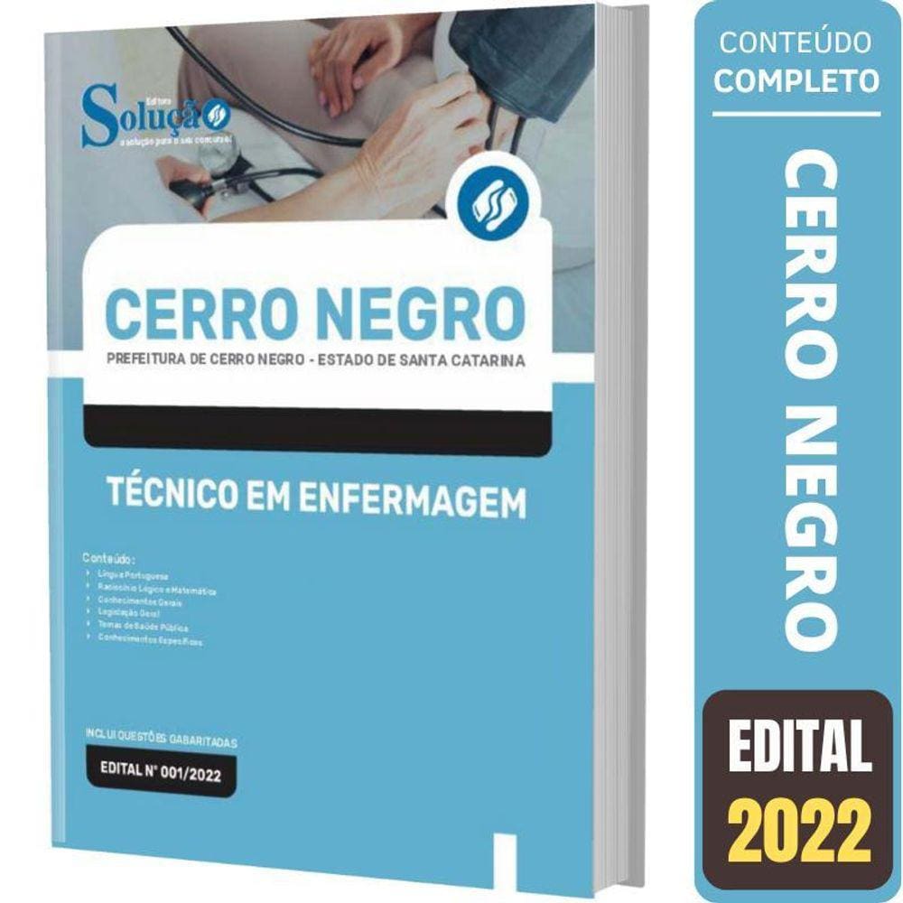 Apostila Prefeitura Cerro Negro Sc - Técnico Em Enfermagem