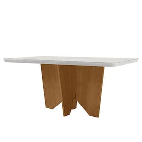 Mesa Sala de Jantar Evora 180cm Em MDF e Vidro Com Canto Copo