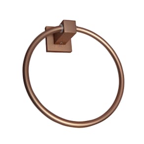 Porta Toalha Rosto Mão Rose Gold Fosco Argola Banheiro Metal