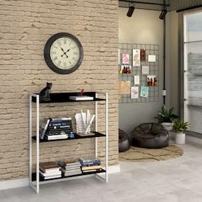 estante studio preta e branca 80x104 cm