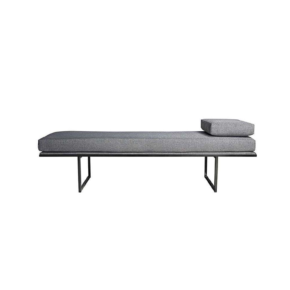 banco 2 lugares galli linho cinza e preto 140 cm