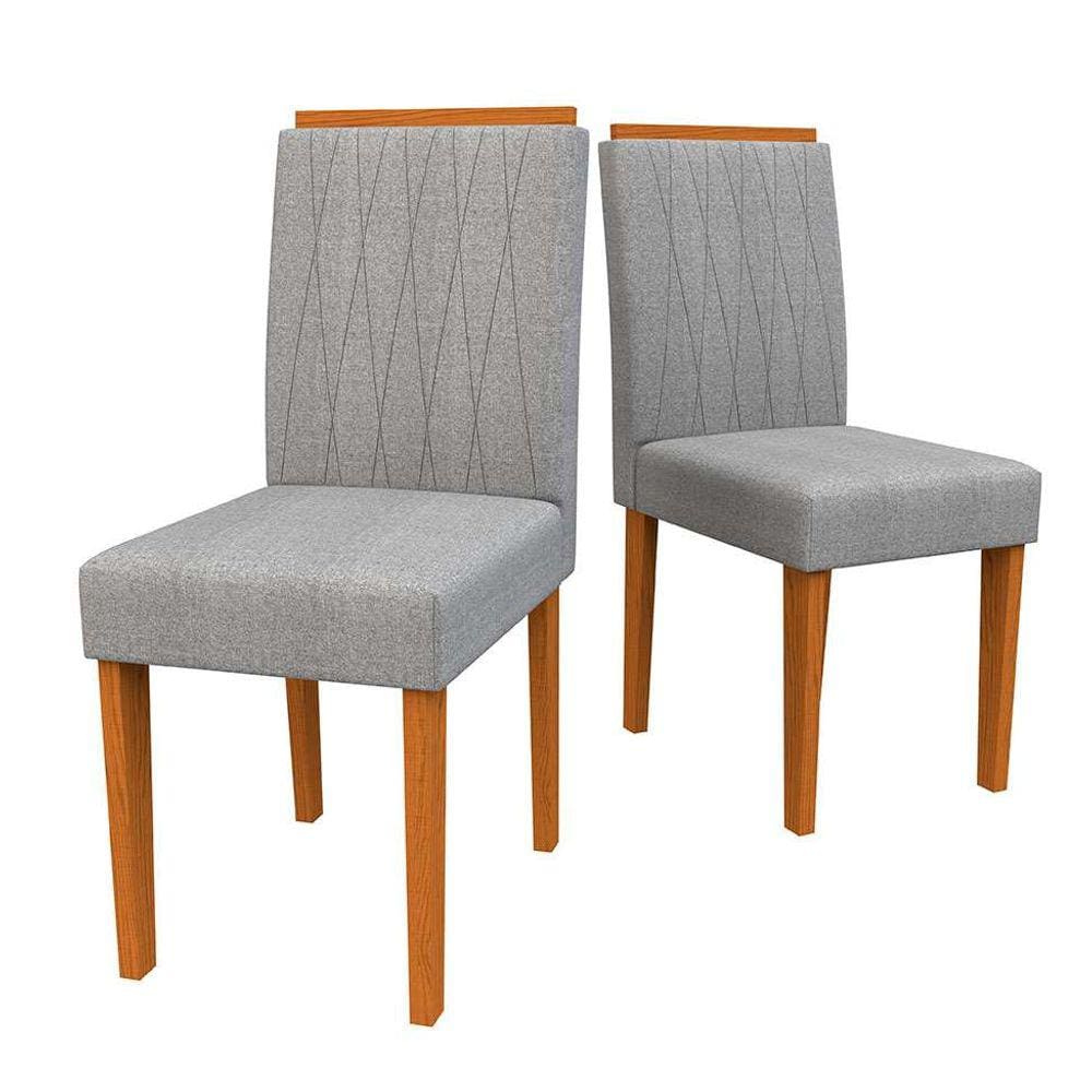 conjunto com 2 cadeiras ana linho cinza e ype