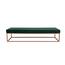 banco 3 lugares giulia veludo verde e dourado 180 cm