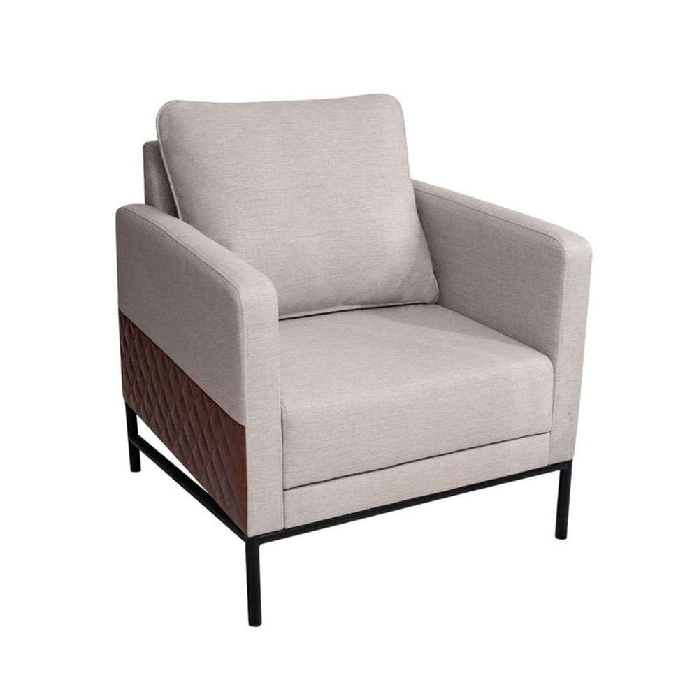 poltrona kiara veludo bege