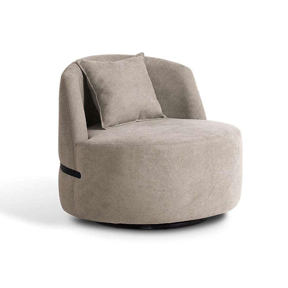 poltrona laila bouclé bege e preta