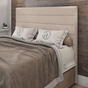 Cabeceira Solteiro Napoli 90cm Veludo Bege c/ Frame Italian Flex