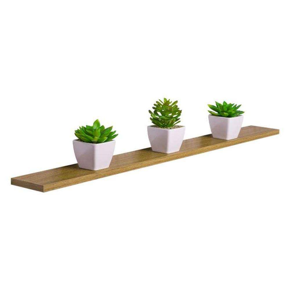 Prateleira 80 x 10cm Freijó Suporte Invisível