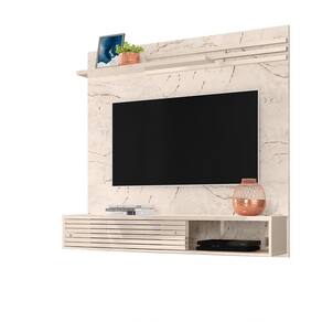 Painel Suspenso Com Bancada Para Tv Até 55`` 2 Portas Frizz Sublime Calacata Off White - Madetec
