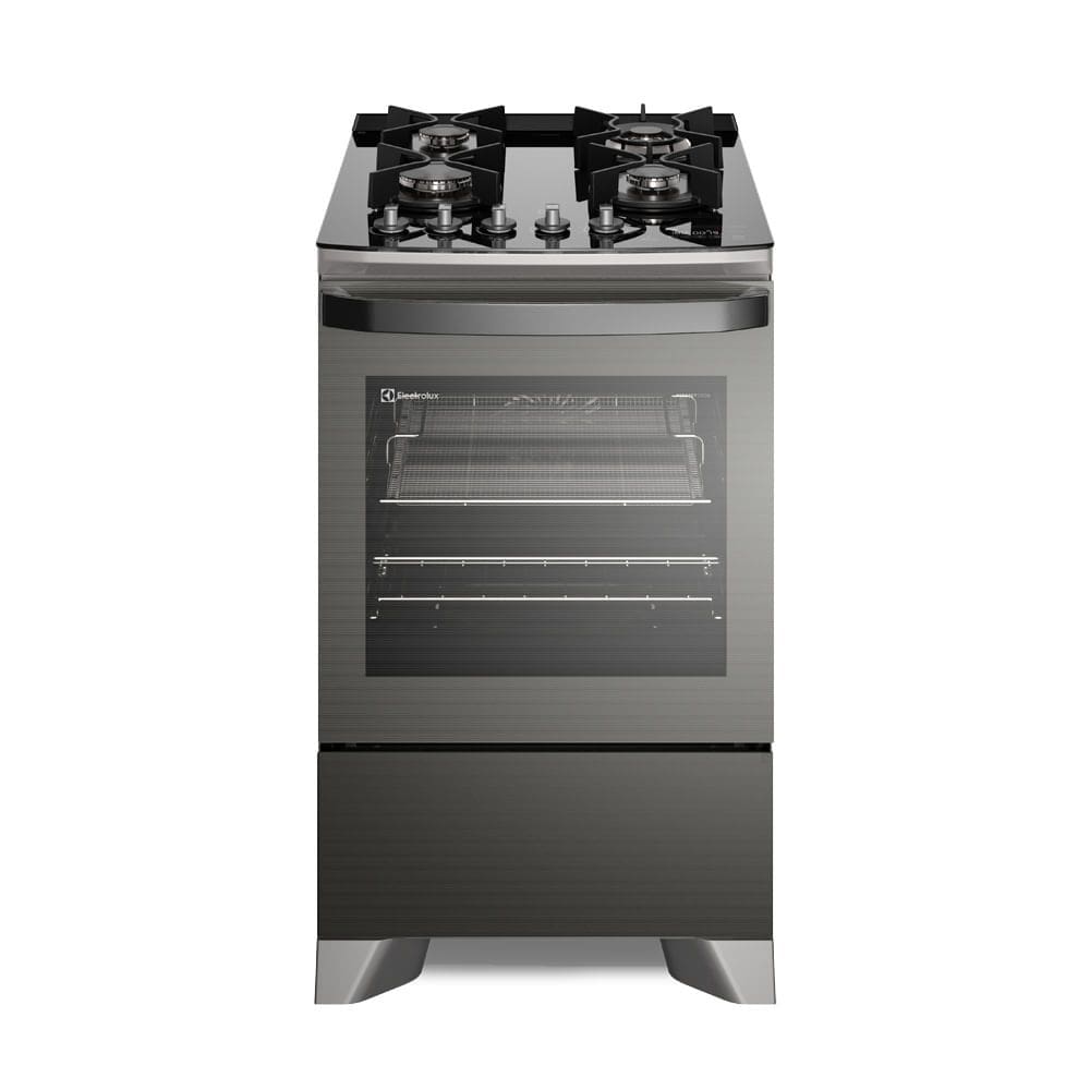 Fogão 4 bocas Electrolux Cinza Expert com Função Air fryer, Mesa de Vidro e PerfectCook360 (FE4AP) - 110V