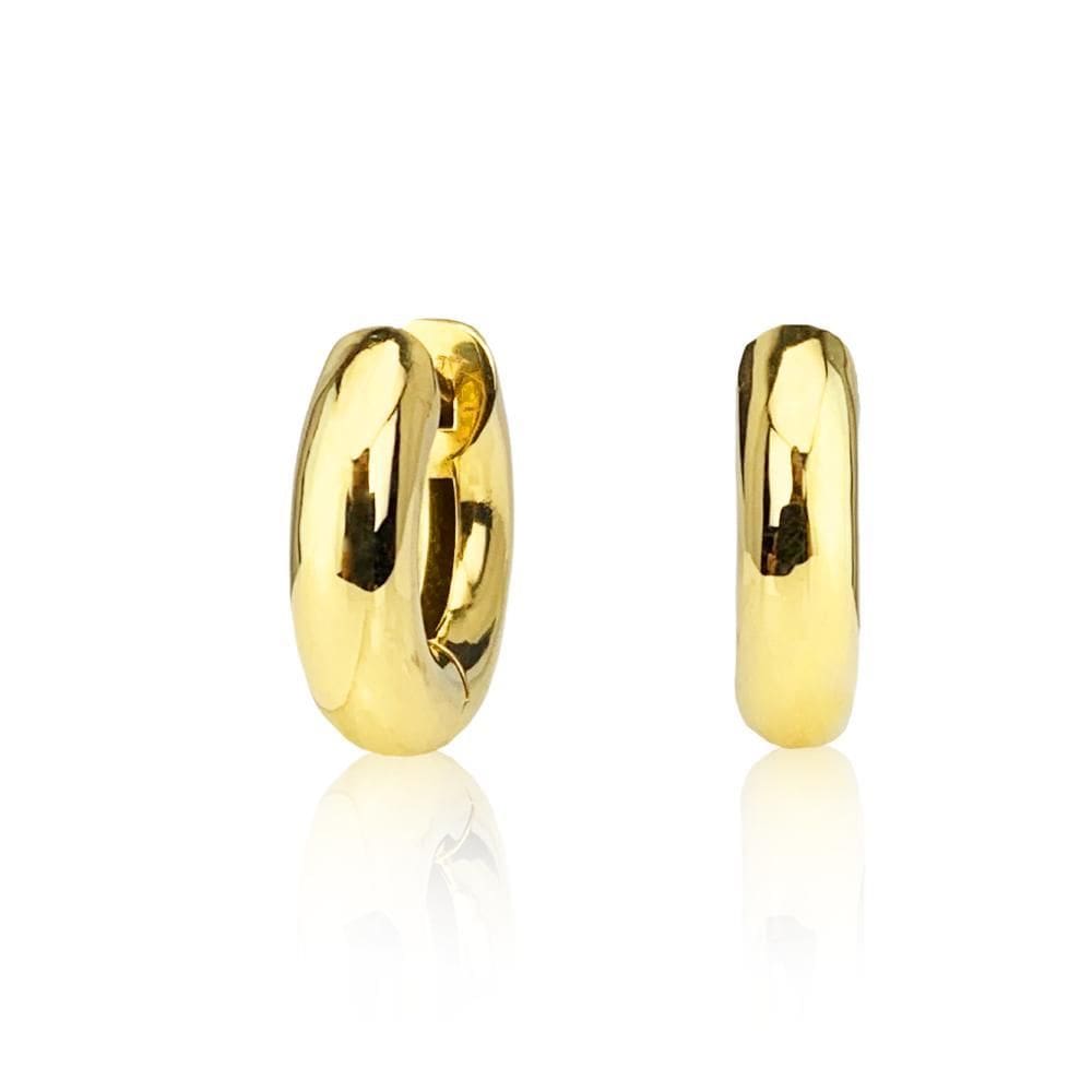 Brinco Argola Abaulada 1,5 Cm Em Ouro 18K