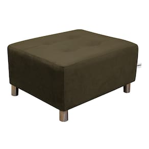 Puff Para Sala Quadrado Decorativo com Pés com Alumínio Nero Matrix