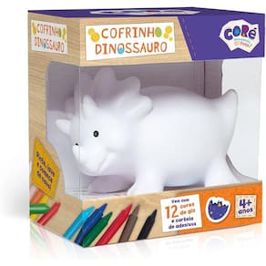Meu Primeiro Cofrinho DINOSSAURO Pintar Colorir Infantil Giz
