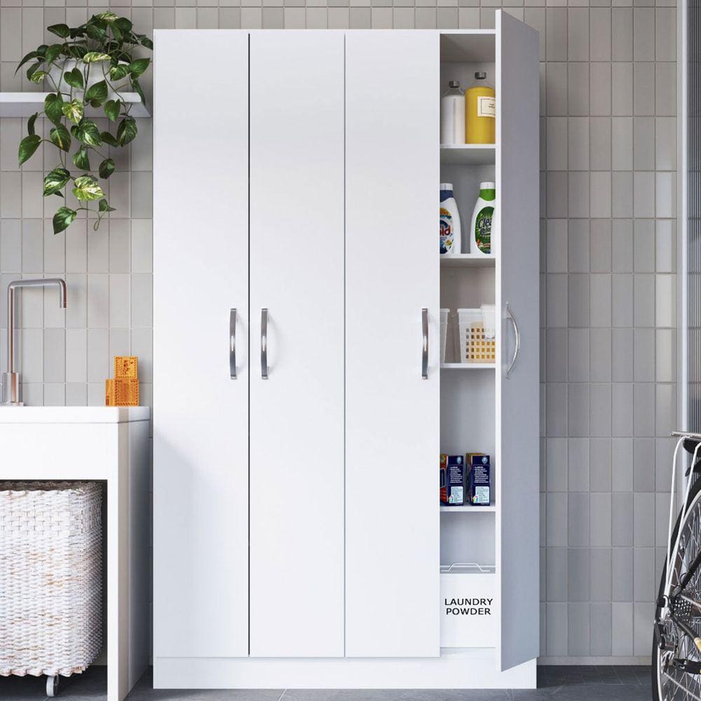 Armário Multiuso Riviera 4 Portas 8 Prateleiras Branco - Irm Móveis