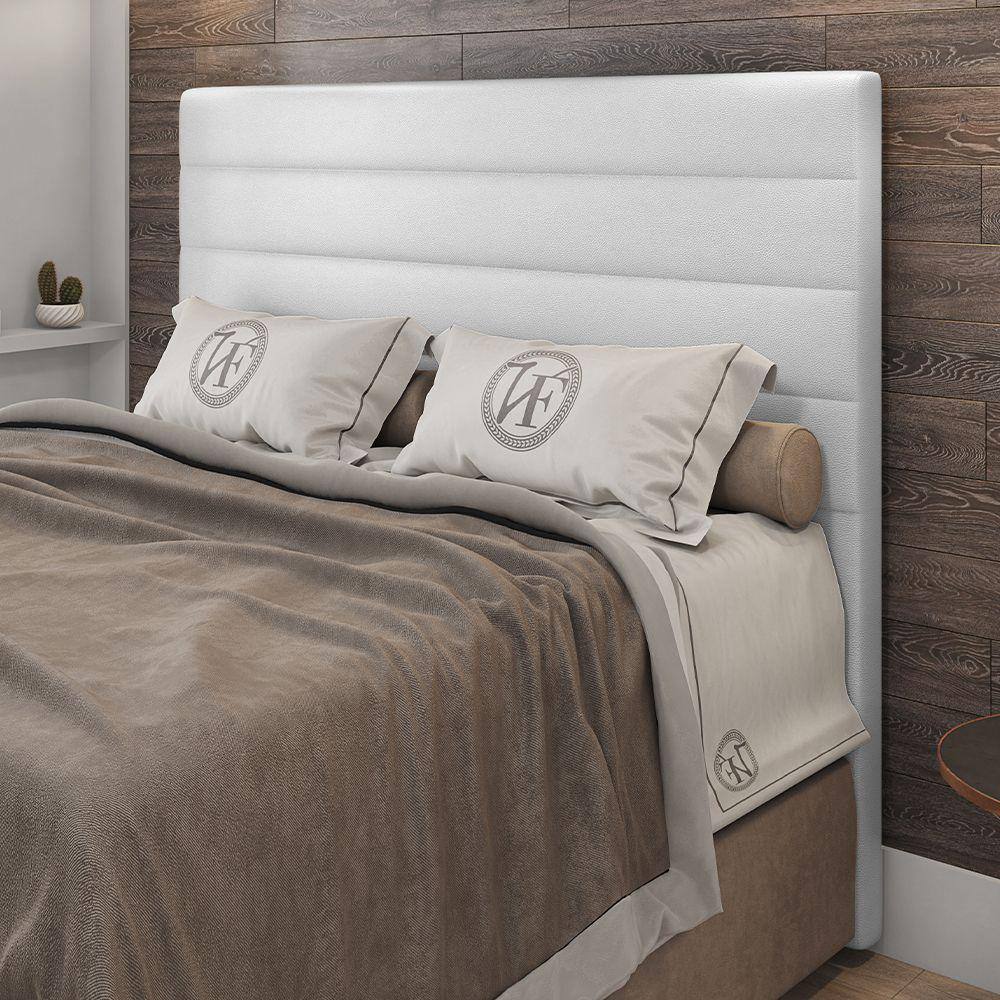 Cabeceira Queen Napoli 160cm Material Sintético Branco c/ Frame Italian Flex