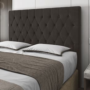 Cabeceira Solteiro Potenza 90cm Veludo Marrom c/ Frame Italian Flex
