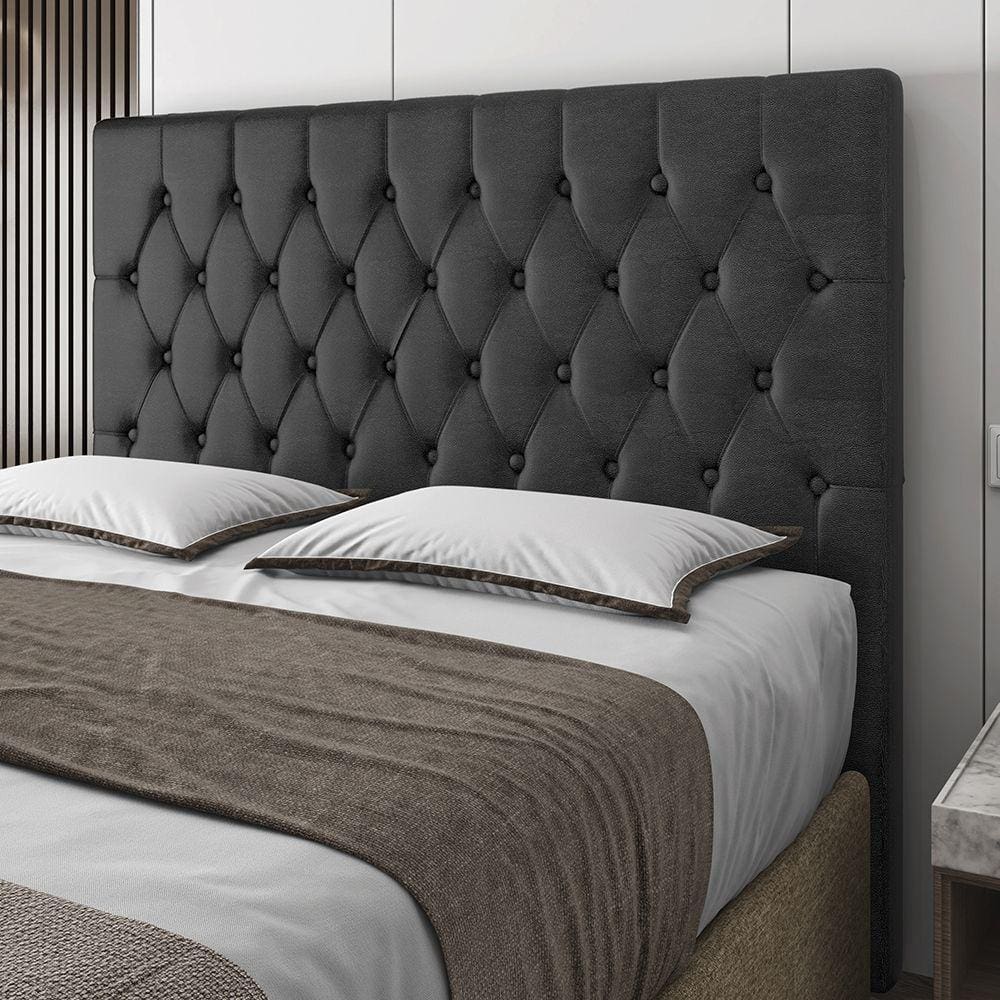 Cabeceira Solteiro Potenza 90cm Material Sintético Preto c/ Frame Italian Flex