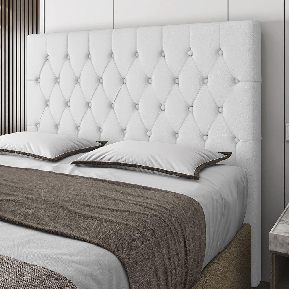 Cabeceira King Size Potenza 193cm Material Sintético Branco c/ Frame Italian Flex