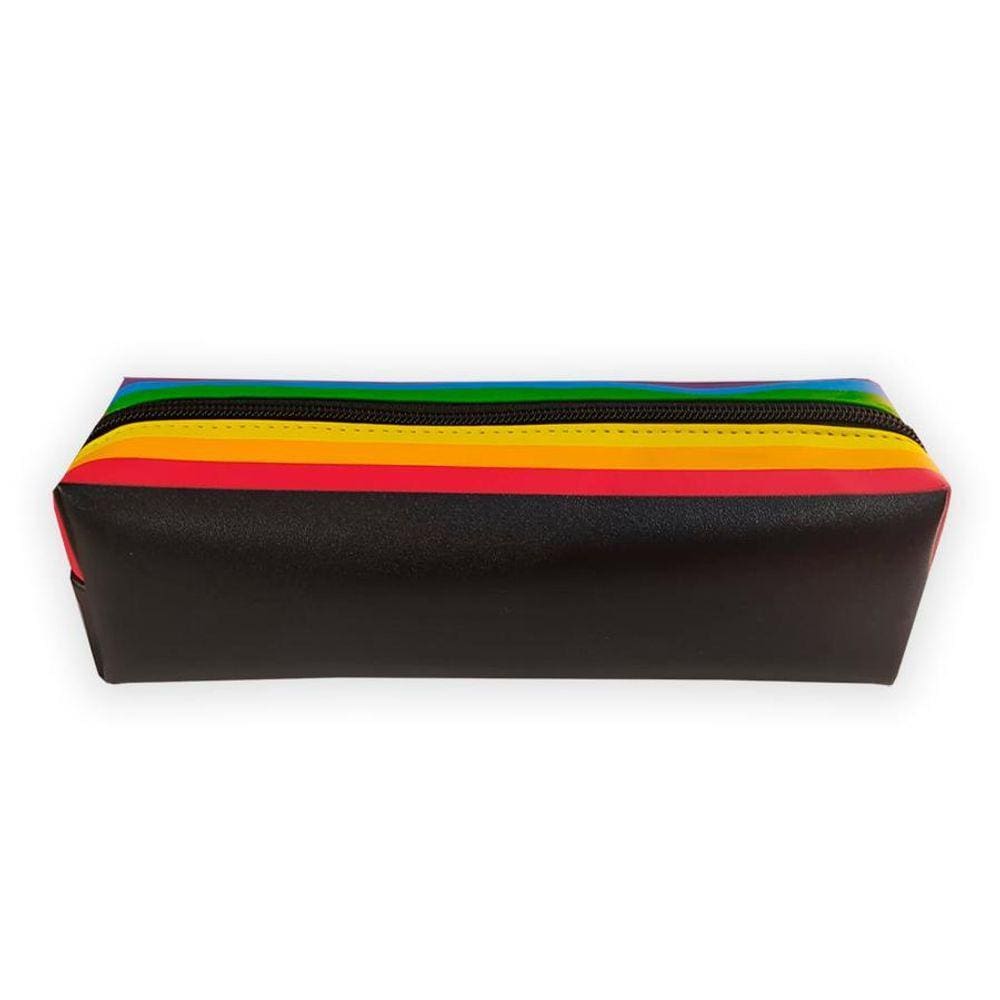 Estojo Simples Escolar Rainbow Preto - Brw