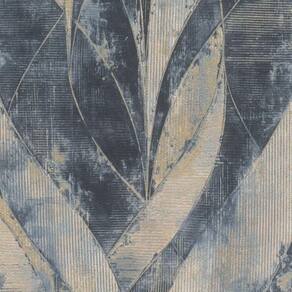 Papel De Parede Concrete Folhagem Azul 10m X 0.53m