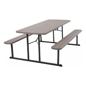 Conjunto Mesa + 2 Bancos Dobráveis Portátil 1,8m - Outdoor