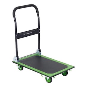 Carrinho De Carga Dobravel Plataforma 150Kg Aço Roda Maciça