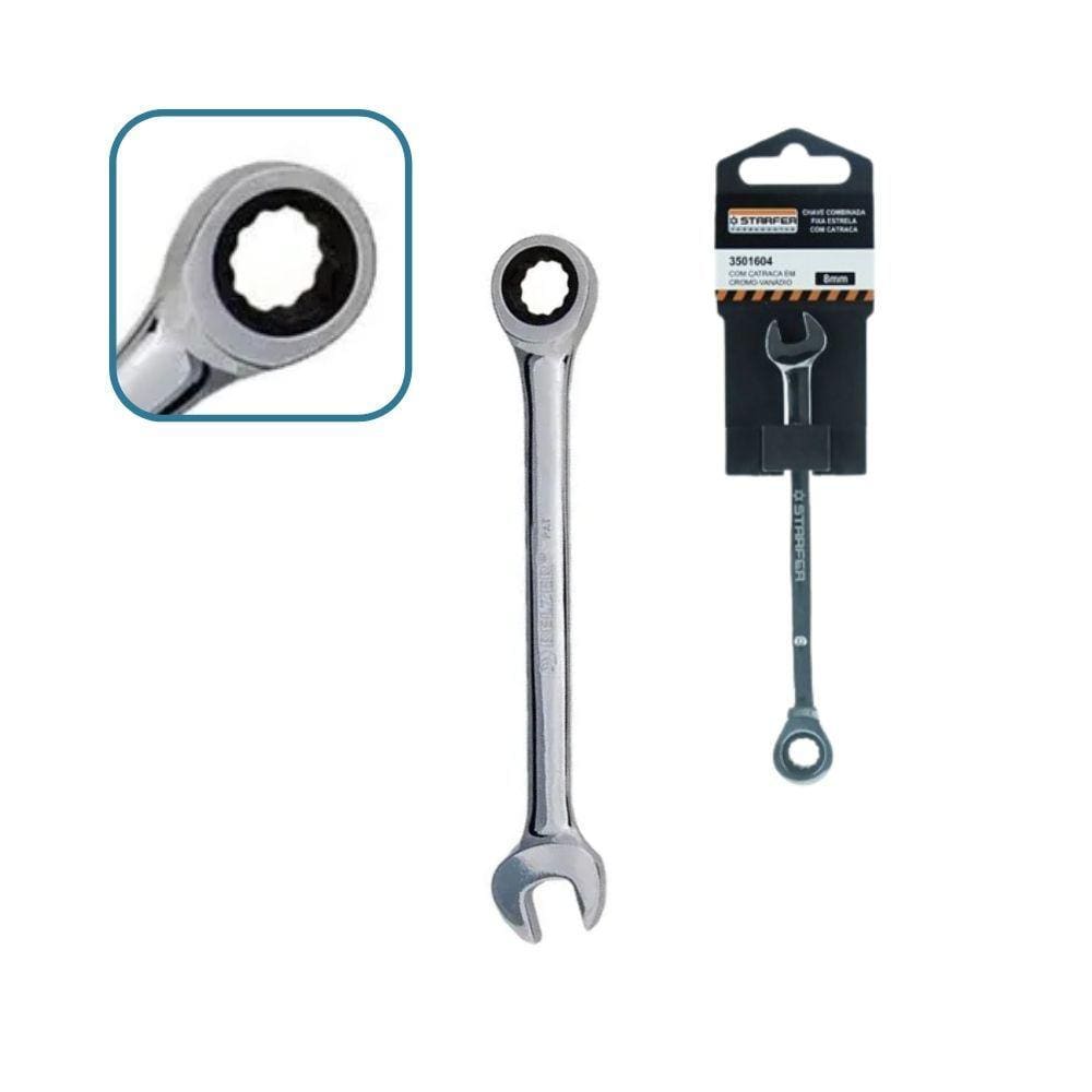 Chave Combinada Fixa Estrela com Catraca Starfer 12mm