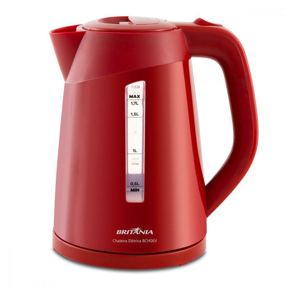 Chaleira Elétrica Britânia 1,7 Litros Bch06p Vermelho 220v