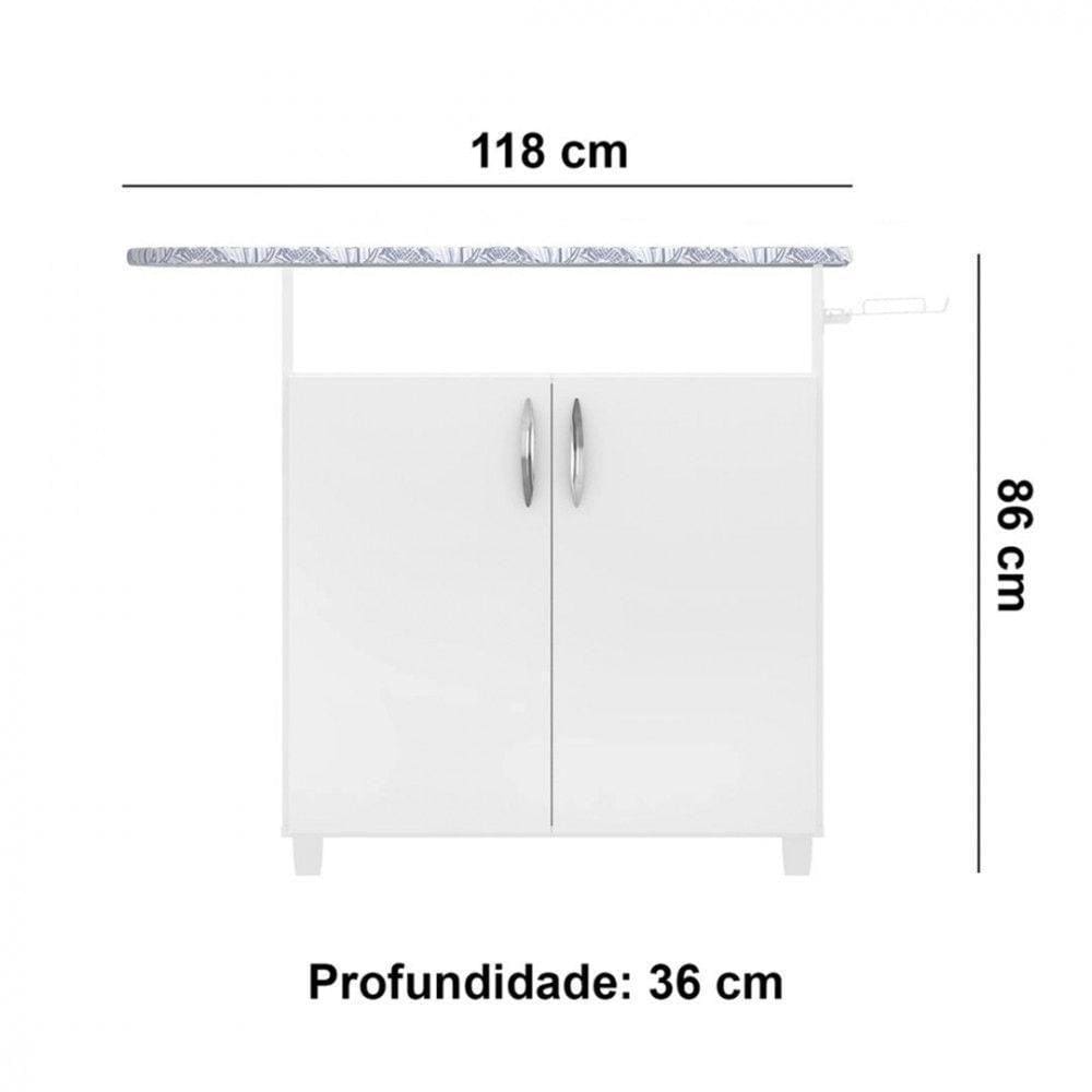 Tábua de Passar Roupa 2 Portas Criativa Nogal Trend/Branco - Notavel