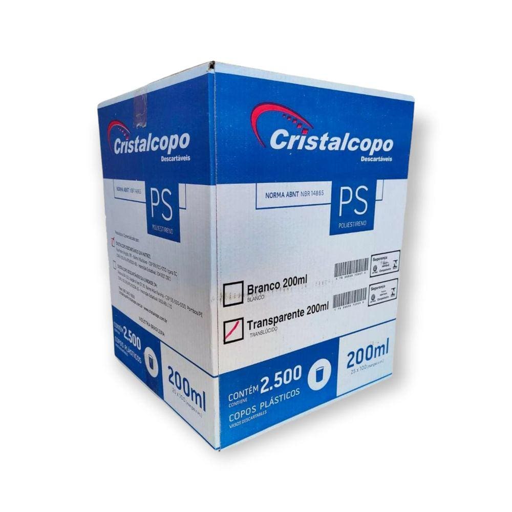 Copo Descartável 200ml Cristalcopo c/25x100 un