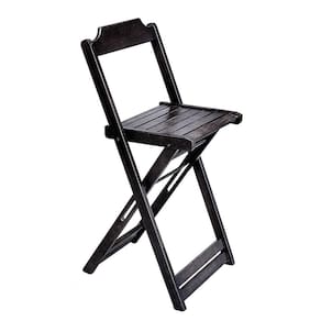 Cadeira Bistro Dobravel de Madeira Premium - Preto
