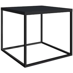 Mesa de Centro Quadrada Cube G Artesano 43 cm (altura) em MDP Preto Estrutura em Aço Preto