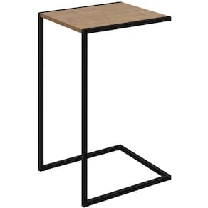 Mesa Lateral Retangular Artesano 64 cm (altura) em MDP Vermont Estrutura Metálica em Aço Preta