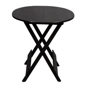 Mesa para Restaurante Dobravel de Madeira 90 Redonda - Preto