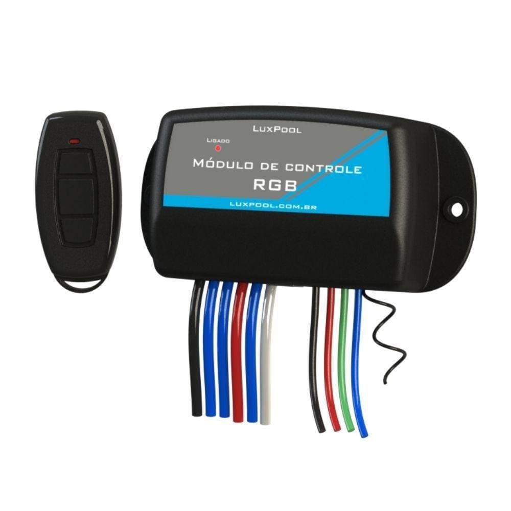 Módulo De Controle Para Iluminação Rgb Colorida De Piscina Com 2 Saídas Auxiliar - Luxpool