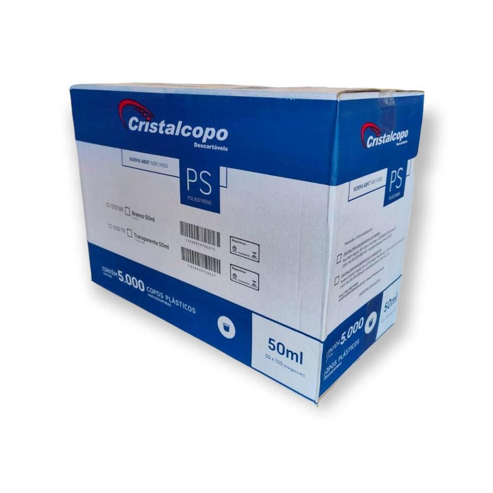 Copo Descartável 50ml Cristalcopo c/50x100 un